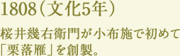 1808（文化5年）桜井幾右衛門が小布施で初めて「栗落雁」を創製。